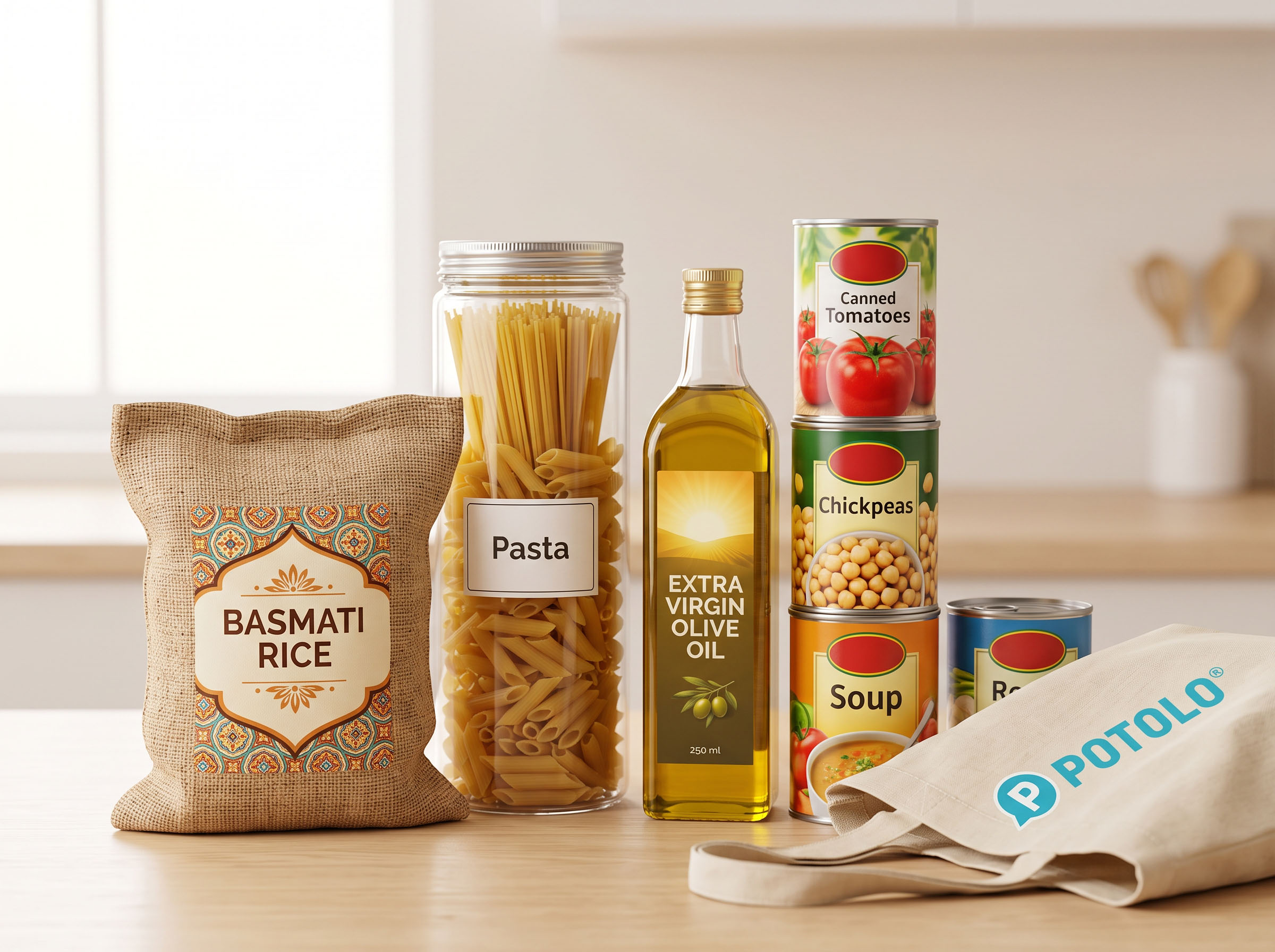 Pantry delivered from local supermarkets on Potolo